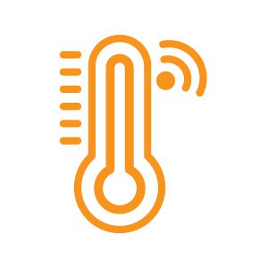 Wireless temperature sensor icon for AV and smart home technology.